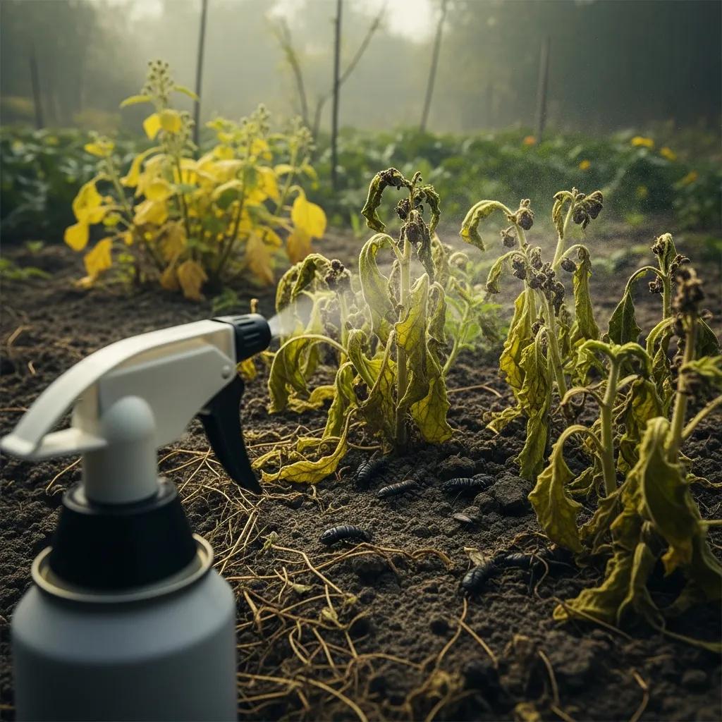 Garden showing negative impact of traditional pest control methods