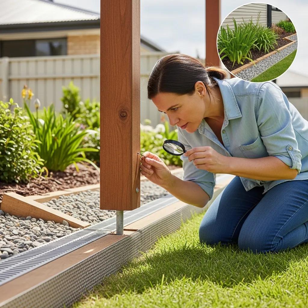 Homeowner inspecting for termites with organic control methods in a safe environment